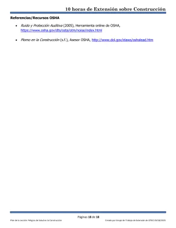 Page 18: Referencias/Recursos OSHA