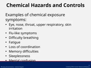 Slide 10: Chemical Hazards and Controls