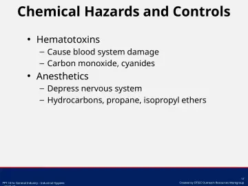 Slide 17: Chemical Hazards and Controls