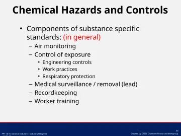 Slide 30: Chemical Hazards and Controls
