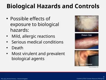 Slide 39: Biological Hazards and Controls