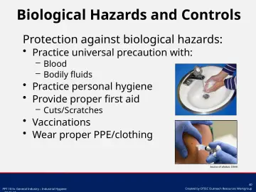 Slide 40: Biological Hazards and Controls