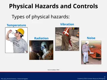 Slide 42: Physical Hazards and Controls