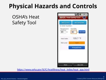 Slide 45: Physical Hazards and Controls