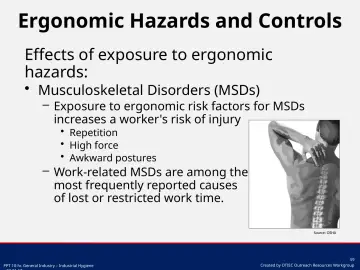 Slide 59: Ergonomic Hazards and Controls