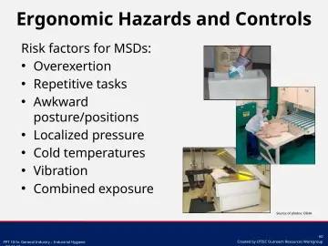 Slide 60: Ergonomic Hazards and Controls