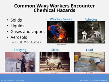 Slide 5: Common Ways Workers Encounter Chemical Hazards