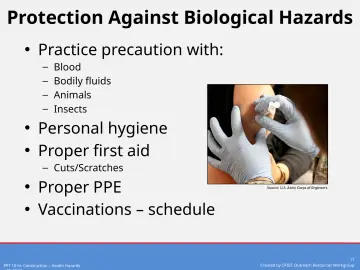 Slide 17: Protection Against Biological Hazards