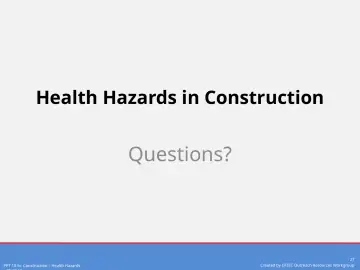 Slide 27: Health Hazards in Construction