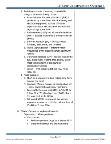 Page 6: 3. Radiation exposure – invisible, undetectable energy that travels through space