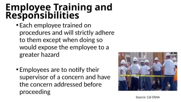 Slide 14: Employee Training and Responsibilities