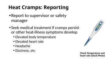 Slide 39: Heat Cramps: Reporting
