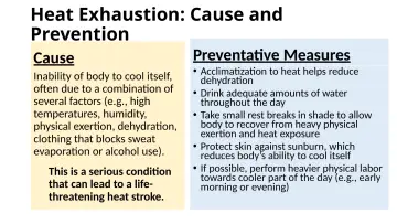 Slide 44: Heat Exhaustion: Cause and Prevention