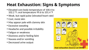 Slide 45: Heat Exhaustion: Signs & Symptoms
