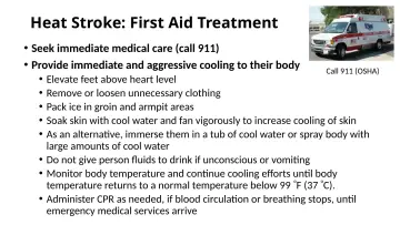 Slide 50: Heat Stroke: First Aid Treatment