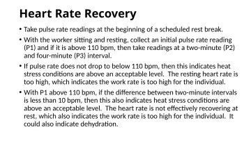 Slide 60: Heart Rate Recovery