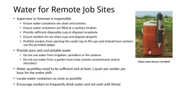 Slide 68: Water for Remote Job Sites