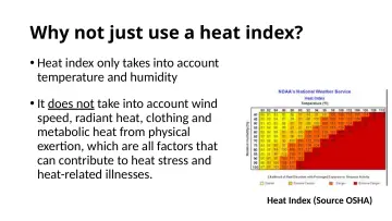 Slide 80: Why not just use a heat index?