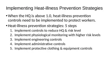 Slide 107: Implementing Heat-illness Prevention Strategies
