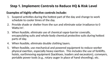 Slide 109: Step 1. Implement Controls to Reduce HQ & Risk Level