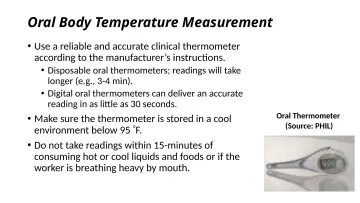 Slide 118: Oral Body Temperature Measurement