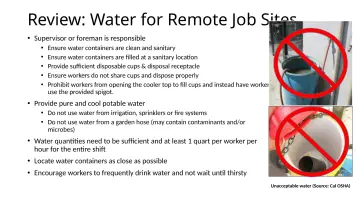 Slide 123: Review: Water for Remote Job Sites