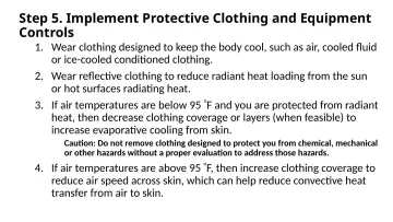 Slide 125: Step 5. Implement Protective Clothing and Equipment Controls