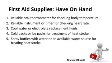 Slide 130: First Aid Supplies: Have On Hand