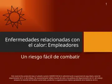 Slide 1: Enfermedades relacionadas con el calor: Empleadores