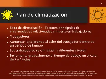 Slide 7: Plan de climatización