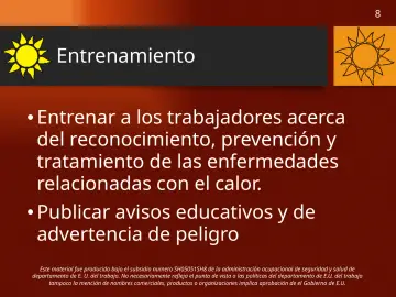 Slide 8: Entrenamiento