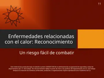 Slide 11: Enfermedades relacionadas con el calor: Reconocimiento