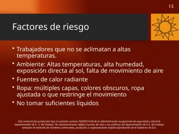 Slide 13: Factores de riesgo
