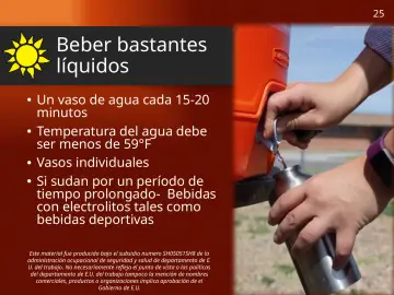 Slide 25: Beber bastantes líquidos