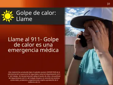 Slide 31: Golpe de calor: Llame
