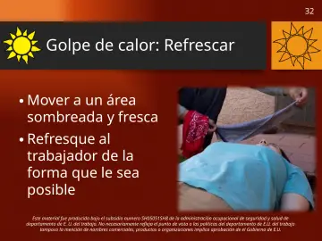 Slide 32: Golpe de calor: Refrescar