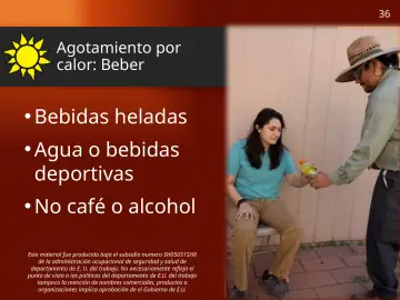 Slide 36: Agotamiento por calor: Beber