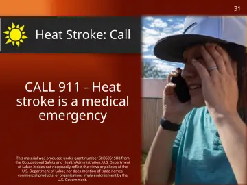 Slide 31: Heat Stroke: Call