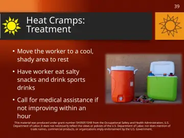 Slide 39: Heat Cramps: Treatment