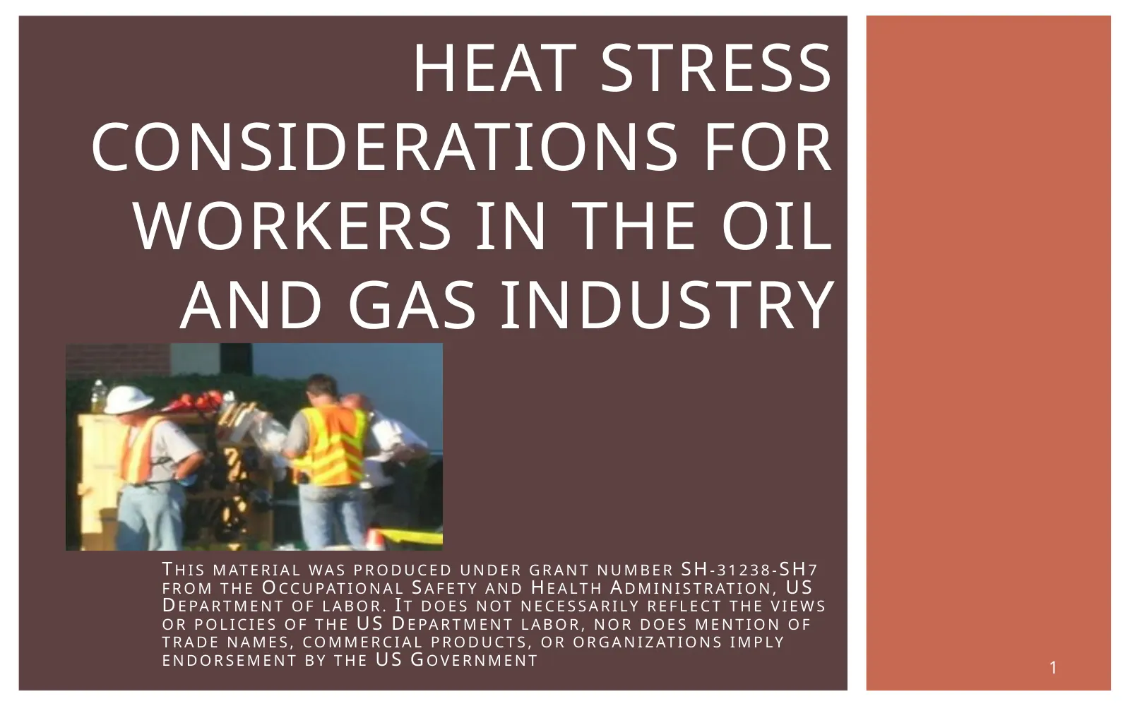 Heat Stress, slide 1: HEAT STRESS