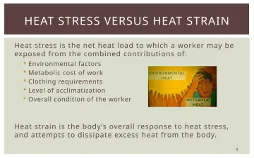 Slide 4: HEAT STRESS VERSUS HEAT STRAIN