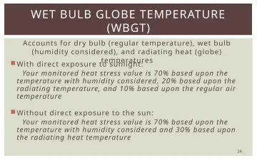 Slide 24: WET BULB GLOBE TEMPERATURE (WBGT)