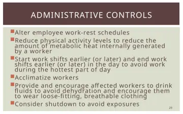 Slide 29: ADMINISTRATIVE CONTROLS