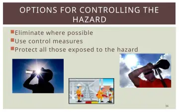 Slide 34: OPTIONS FOR CONTROLLING THE HAZARD
