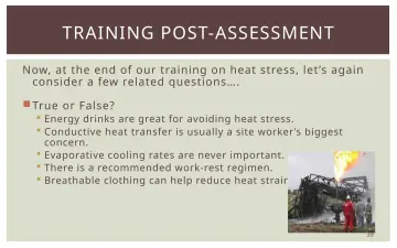 Slide 39: TRAINING POST-ASSESSMENT