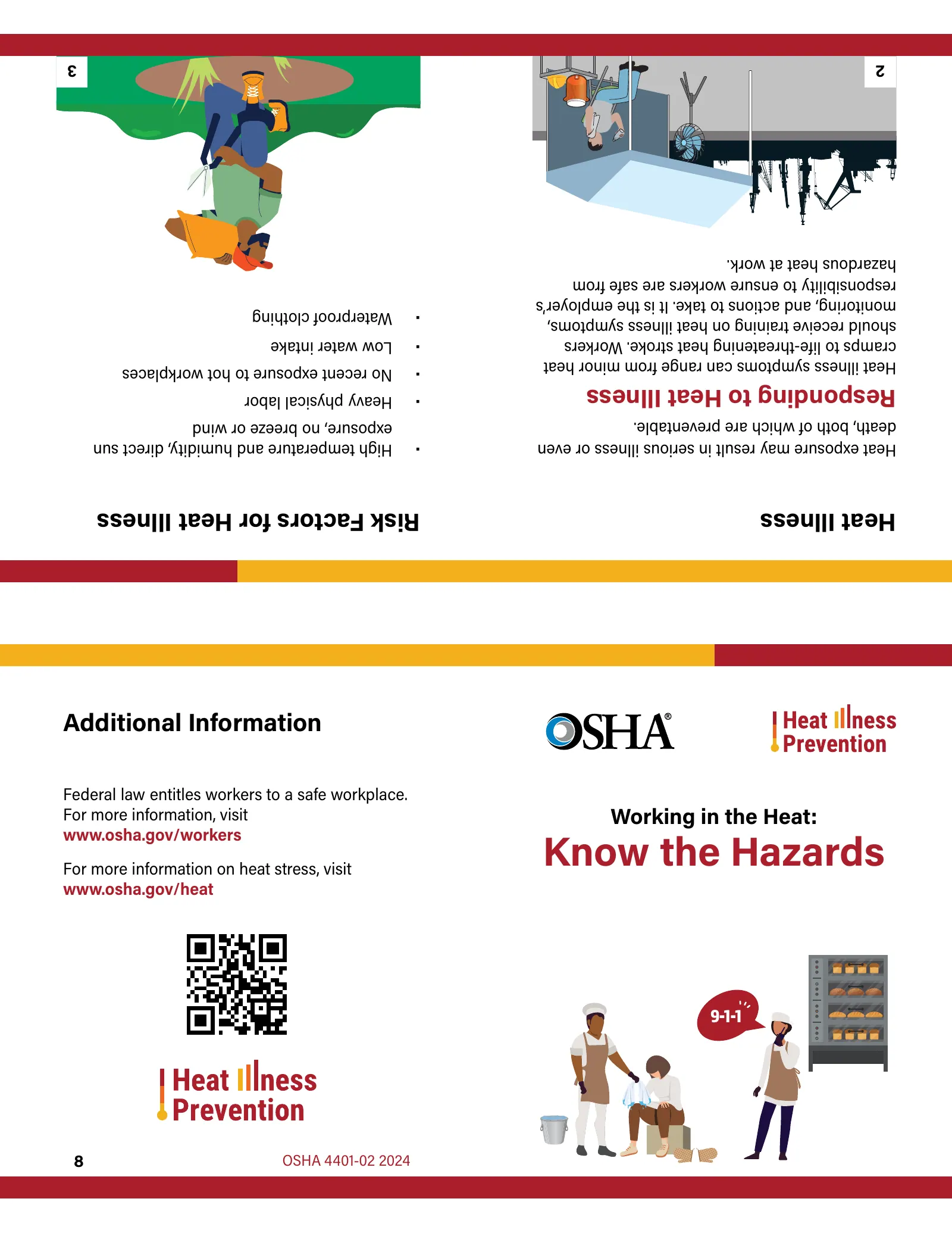 Heat Illness Prevention: Working in the Heat: Know the Hazards Brochure (OSHA 4401), page 1: OSHA 4401-02 2024