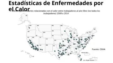 Slide 7: Estadísticas de Enfermedades por el OSHA Calor