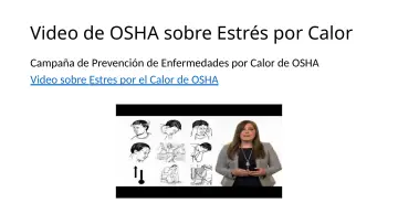 Slide 11: Video de OSHA sobre Estrés por Calor