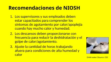 Slide 30: Recomendaciones de NIOSH