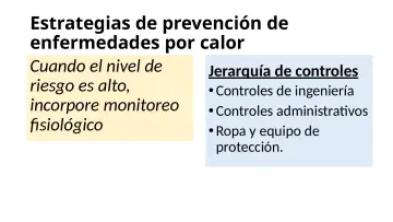 Slide 62: Estrategias de prevención de enfermedades por calor